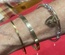 Gold Bracelets, Thin band, thick band, and Heart Charm.