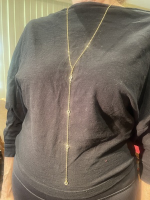 Gold Necklace with 5 crystals