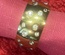 Gold Ring, Contemporary Style, studded with multiple asymmetrical crystals, size 5