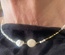 Gold Necklace, with asymmetric Mother-of-Pearl beads
